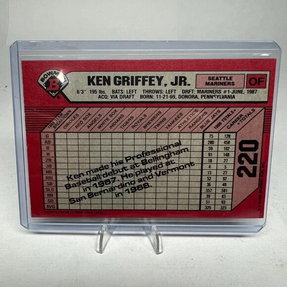 Ken Griffey Jr 1989 Bowman Rookie Card #220
